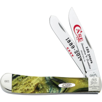 Case 9254125MM Trapper 125th Anniversary Folding Pocket Knife with Green Corelon Handle