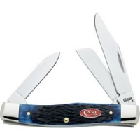 Case 7049 Medium Stockman Folding Pocket Knife with Navy Blue Bone Handle