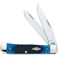 Case 2800 Trapper Folding Pocket Knife with Navy Blue Jigged Handle