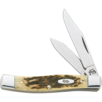 Case 077 Small Texas Jack Folding Pocket Knife with Amber Bone Handle