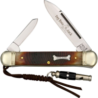 Rough Rider 1185 Dog Bone Muskrat Folding Pocket Knife with Brown Sawcut Bone Handle