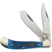 Frost BKH111DBL Blackhills Saddlehorn Folding Pocket Knife with Dakota Blue Pick Bone Handle
