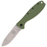 ESEE KR1OD Zancudo Framelock Folding Pocket Knife with OD Green Glass Front and Stonewash Finish Back Handle