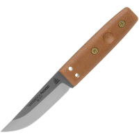 TOPS TPUK01 Tanimboca Puukko Clip Point Blade Knife with Natural Canvas Micarta Handle
