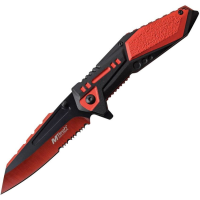 MTech A1011RD Linerlock Assisted Opening Folding Knife with Black and Red Aluminum Handle