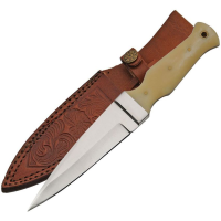 Pakistan 8021BO Boot Knife with Smooth Bone Handle