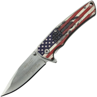 MTech A1027P American Flag Framelock Assisted Opening Folding Knife with Aluminum Handle