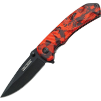 Tac Force 764RC Assisted Opening Drop Point Linerlock Folding Pocket Knife with Red Camo Handles