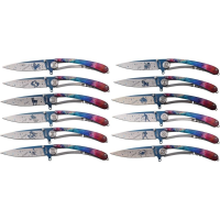 MTech ZOD12 Zodiac Framelock Stainless Drop Point Blade Knife - Set of 12