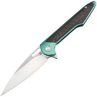 Artisan 1821GSGNM Small Archaeo Framelock Knife Green/Carbon Fiber Handles