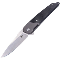 Amare 201803 Pocket Peak Titanium Bolster Linerlock Knife Carbon Fiber Handles