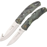 Elk Ridge 045 Hunting Set Fixed Blade Knife with Camo Finish Aluminum Handles - 2 Piece