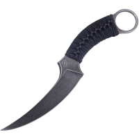 Bastinelli Creations 206W Mako Fixed Blade Knife Black Ring Handles