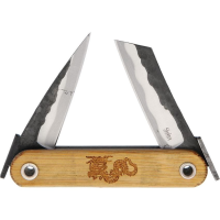 Shadow 2000 Daburu Japanese Satin Folding Knife Bamboo Handles
