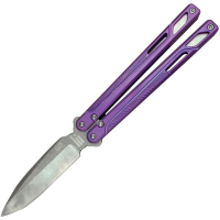 EOS 072 Serpent Butterfly Stonewash Knife Purple Handles