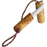 Kellam TPV60R Pocket Satin Fixed Blade Knife Curly Birch Handles