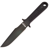 Bear & Son 61108 Compact Bowie Fixed Blade Knife Black Handles