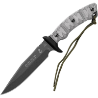 TOPS AFAL01 Apache Falcon Fixed Bead Blast Finish Blade Knife with Black Linen Micarta Handles