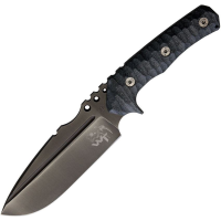 Wander Tactical 09 Uro Tac Black Fixed Blade Knife Brown Handles
