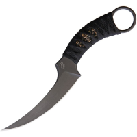 Bastinelli Creations 206M Mako Black Stonewashed Fixed Blade Knife Bronze Handles