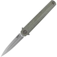 MKM L02GCT Flame Dagger Framelock Knife Green Handles