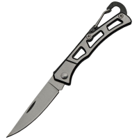 China Made 211506 Carabiner Folder Knife Black & Silver Handles