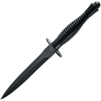 Fox 592 Fairbairn Sykes Fighting Black Fixed Blade Knife Black Handles