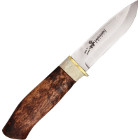 Karesuando Kniven 3509 Boar Exclusive Sandvik Fixed Blade Knife Oiled Curly Birch Handles