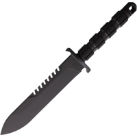 Jesse James 4DP Big Fixie Survival Bowie Drop Black Fixed Blade Steel Hollow Handles