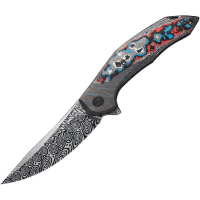 We 22008BDS1 Merata Nebula Damascus Knife Titanium Handles