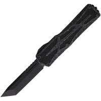 Heretic 0408ABRKGRY Auto Colossus OTF Tanto Black Stonewash Knife Gray Handles