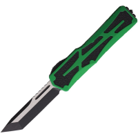 Heretic 04014ABRKGRN Auto Colossus OTF Tanto Black Stonewash Knife Green Handles