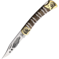 Yellowhorse 385 Chief Custom Buck 110 Lockback Knife Natural Mammoth Handles