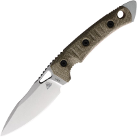 Fobos 050 Cacula Tumbled Fixed Blade Knife OD Green with Orange Handles