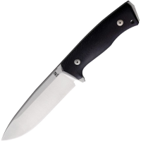 Saturn 04TB Titano Satin Fixed Blade Knife Black Handles