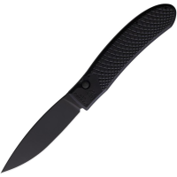Piranha P18BKT Auto Toxin Black Button Lock Knife Black Handles