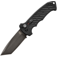 Gerber 1296 Auto 06 Button Lock Tanto Black Knife Black Handles