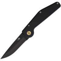 GT Knives 103 Auto Drop Point Button Lock Knife Black Handles