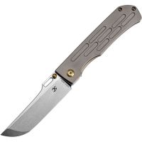 Kansept 1041A3 Reedus Stonewashed Framelock Knife Bronze Handles