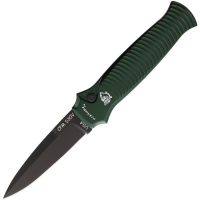 Piranha 6GT Auto Bodyguard Tactical Black Knife Green Handles