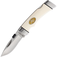 Katz 800DPWM Cheetah Small Lockback Knife White Smooth Micarta Handles
