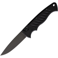 Piranha 1BKT Auto Pocket Black Button Lock Knife Black Handles