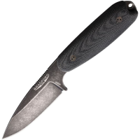Bradford 35S101N Guardian 3.5 Sabre Black Stonewash Fixed Blade Knife Black Handles