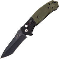 Bear & Son AC550B4B BCAC550B4B Auto Bold Action V Button Lock Black Knife Black and Green Handless