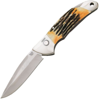 Bear & Son 5A08 Auto Lockback Knife Stag Bone Handles