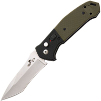 Bear & Son AC500B4P BCAC500B4P Auto Bold Action V Button Lock Bead Blast Knife Black and Green Handless