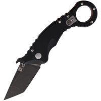 Spartan SFBL9BK Shoto Black Stonewash Knife Black Handles