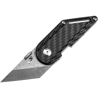 Kansept 3045A1 Pinkerton Dash Damascus Tanto Linerlock Knife Carbon Fiber Handles
