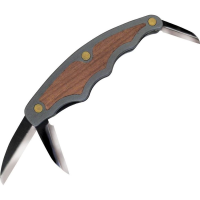 Flexcut XJKN95 Tri-Jack Pro Knife with Black Aluminum Handle with Cherry Wood Inlay