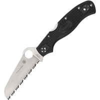 Spyderco 14FSBKBL3 Rescue 3 Serrated Lockback Knife Black Handles